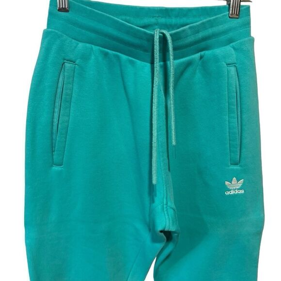 adidas Originals Trefoil Essentials Hoodie Joggers Sweatsuit Set Co-Ord Green - Picture 13 of 13